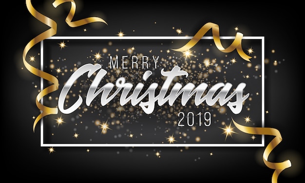 Merry Christmas and Happy New Year 2019 Background