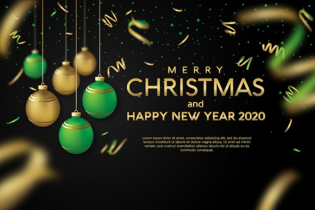 merry christmas and happy new year 2020 greeting card