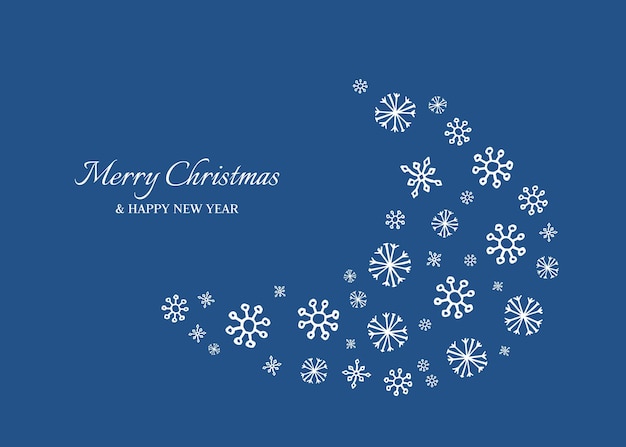 Merry Christmas and Happy New Year backdrop with white snowflakes Holidays background for Christmas