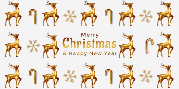 Merry christmas and happy new year background illustration with golden color ornament christmas