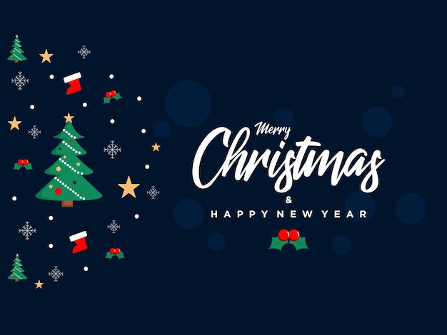 merry christmas and happy new year background with ornament of christmas