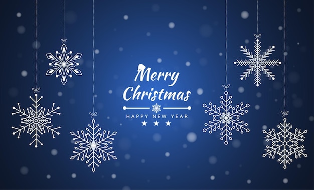 Merry Christmas and Happy New Year background with Snowflakes for Christmas tree made Vector illustration