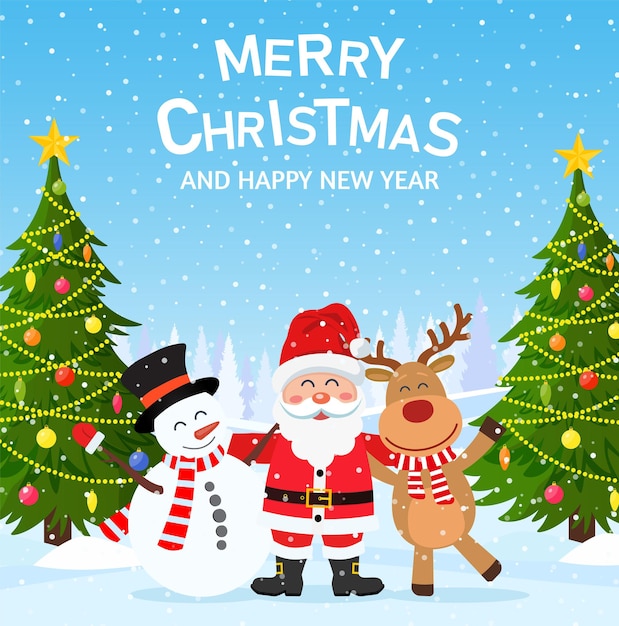 Merry christmas and happy new year background