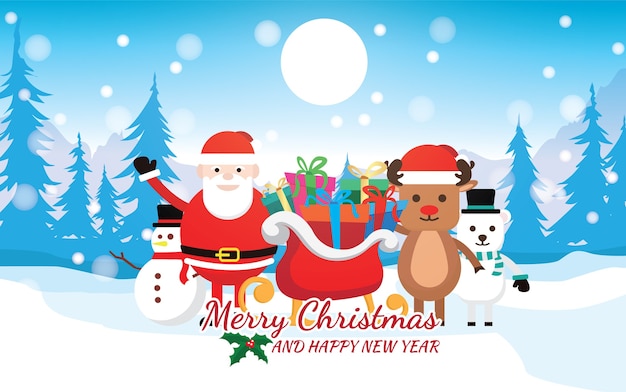 Merry Christmas and Happy new year background.