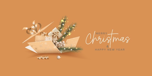 Merry Christmas and happy new year background