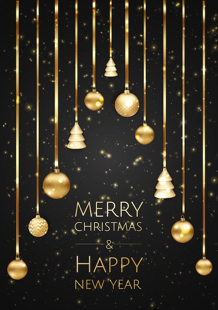  Merry Christmas and Happy New Year background 