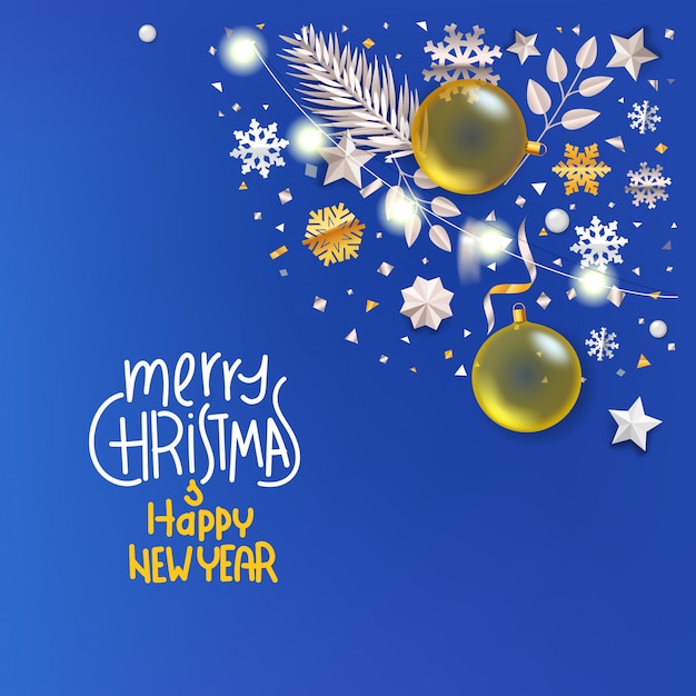 Merry Christmas and Happy new year background,