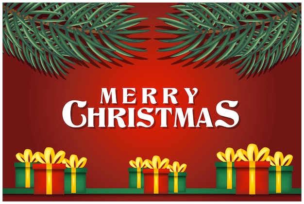 Merry Christmas and happy new year Banner design template with christmas tree background