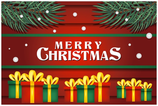 Merry Christmas and happy new year Banner design template with christmas tree background