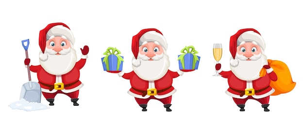 Merry Christmas and Happy New Year Cheerful Santa Claus