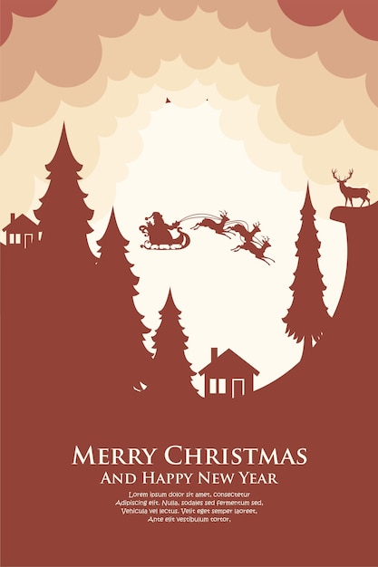 merry christmas and happy new year design concept template