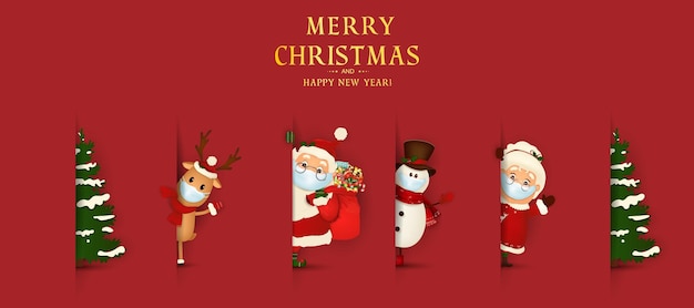 Merry Christmas Happy new year Funny Santa Claus