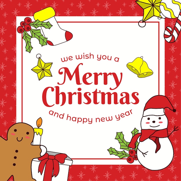 Merry Christmas and Happy New Year. Gift Card Background.