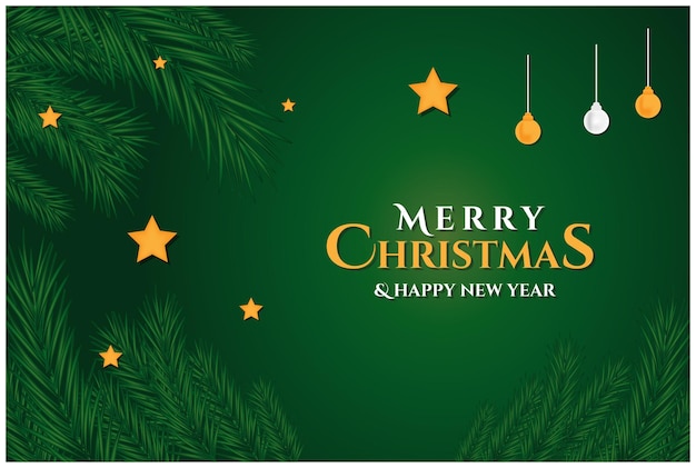 Merry christmas and happy new year greeting, banner and background design template