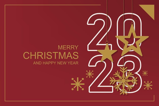 Merry christmas and happy new year greeting card vector design