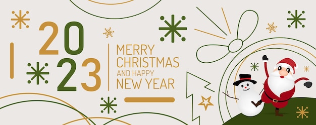 Merry christmas and happy new year greeting card vector design