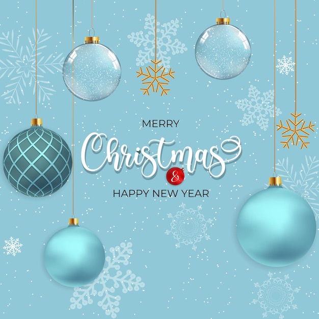 Merry Christmas and Happy New Year Greeting Card