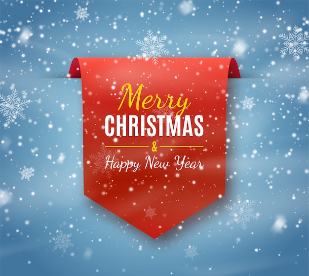 Merry Christmas and happy new year greeting card