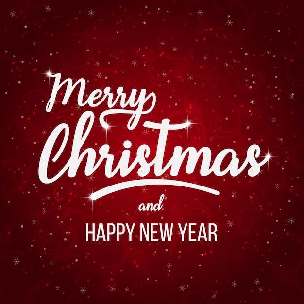 Merry Christmas and Happy New Year greeting card 