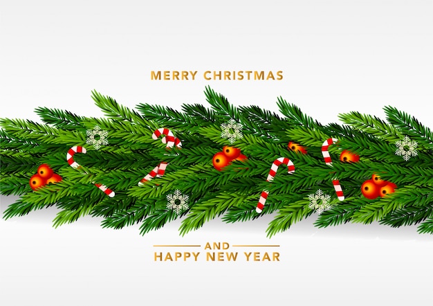 Merry christmas and happy new year greeting card