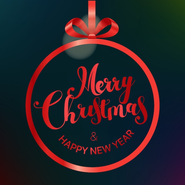 Merry christmas and happy new year greeting card