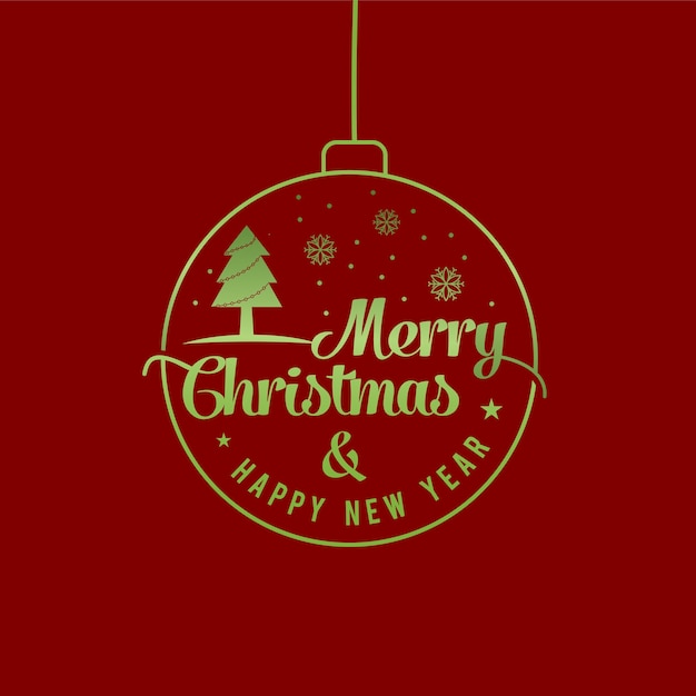 Merry Christmas and Happy New Year lettering template