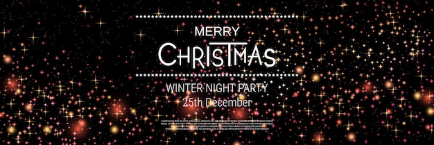 Merry Christmas and Happy New Year party invitation banner vector template