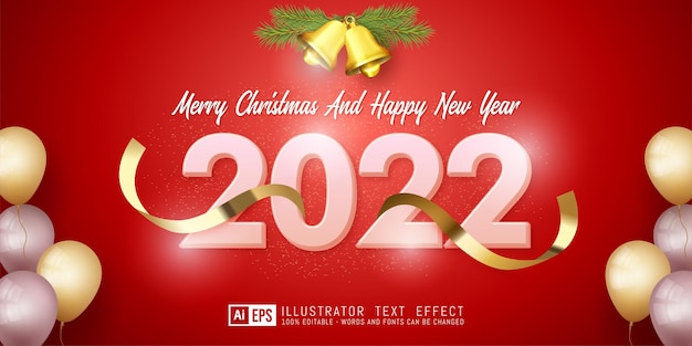 Merry Christmas and Happy new year red background with realistic ribbon