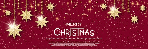 Merry Christmas and Happy New Year vector banner design template