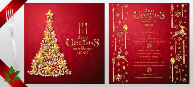 Merry Christmas and happy new year with gold patterned and crystals on paper color.