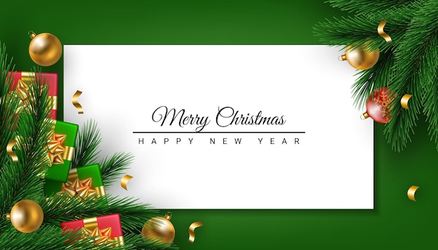 Merry christmas and happy new year with space copy background