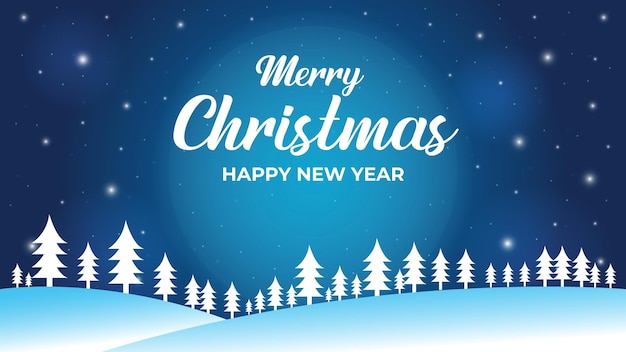 Merry Christmas illustration blue Background design concept