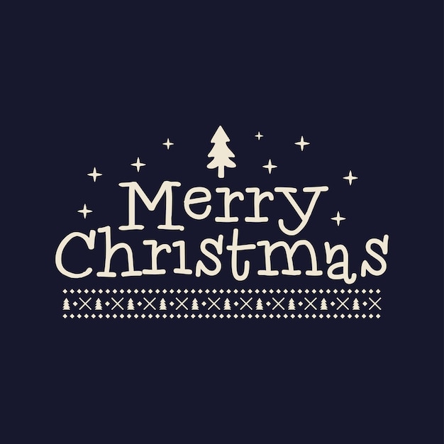 Merry Christmas lettering design on dark background Holidays quote Stock vector xmas typography and calligraphy arts for tshirt printing