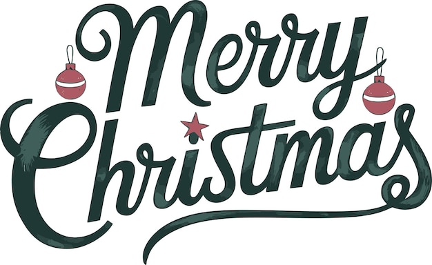 Vector merry christmas lettering holiday banner