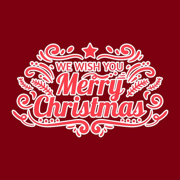 Merry Christmas Lettering and Ornament