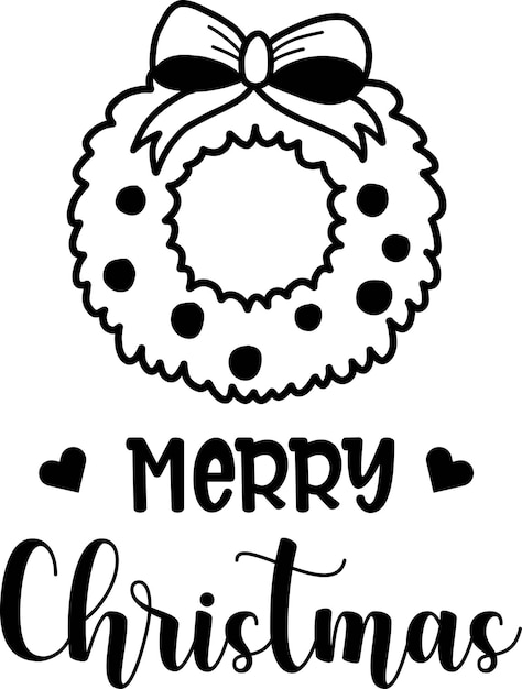 Merry Christmas lettering and quote illustration