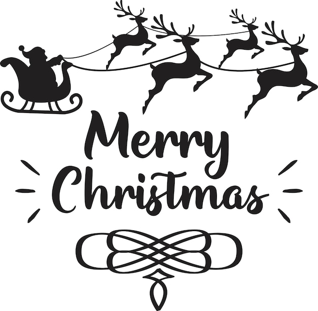 Merry Christmas lettering and quote illustration