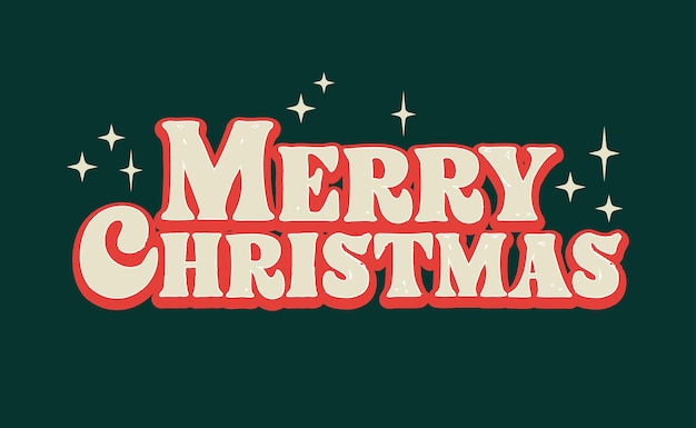 Merry Christmas lettering Vector typography design Greeting card