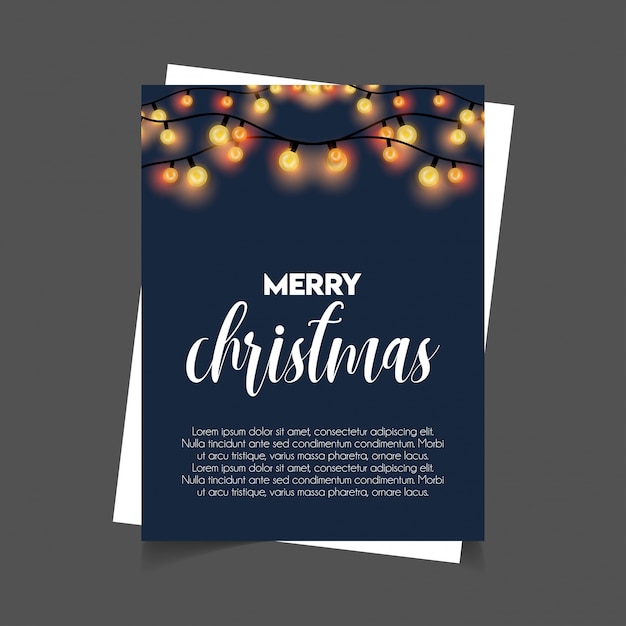 Merry Christmas Lighting Background Poster Template