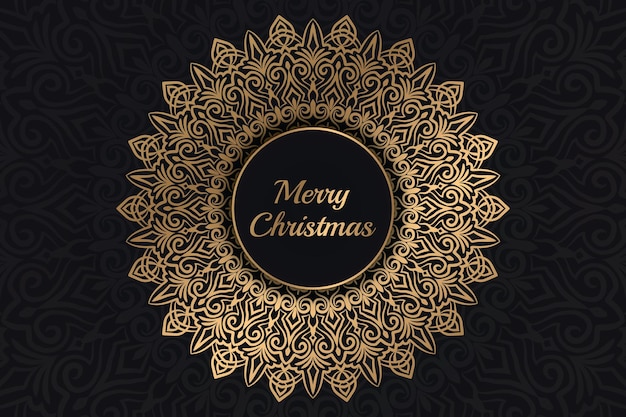 Merry christmas Mandala background Design