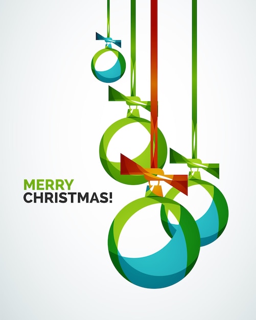 Merry Christmas modern card abstract baubles