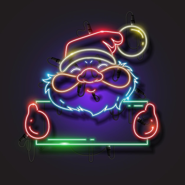 Merry Christmas neon design Santa Claus neon design