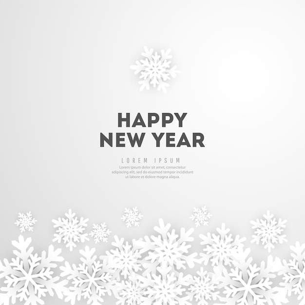 Merry Christmas and New Year background with winter snowflake landscape for horizontal poster