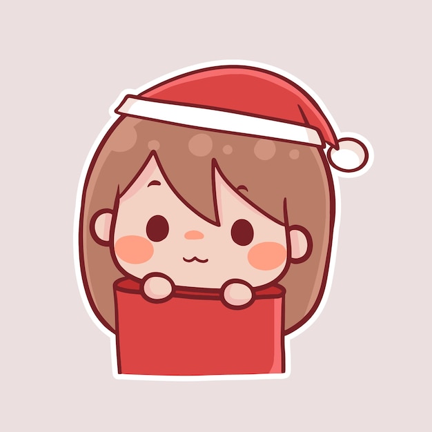 Merry Christmas new year cartoon chibi veator 63