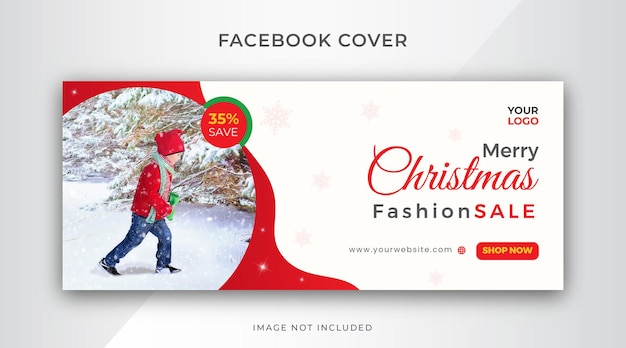 Vector merry christmas new year fashion facebook cover template