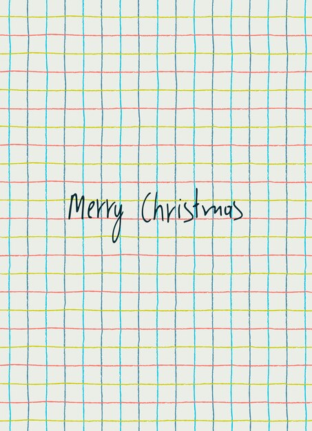 Merry Christmas and New Year greeting card holiday illustration Hand writing on squared paper in a notebook Christmas holidays concept