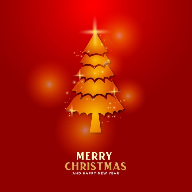 Merry christmas and new year on red background