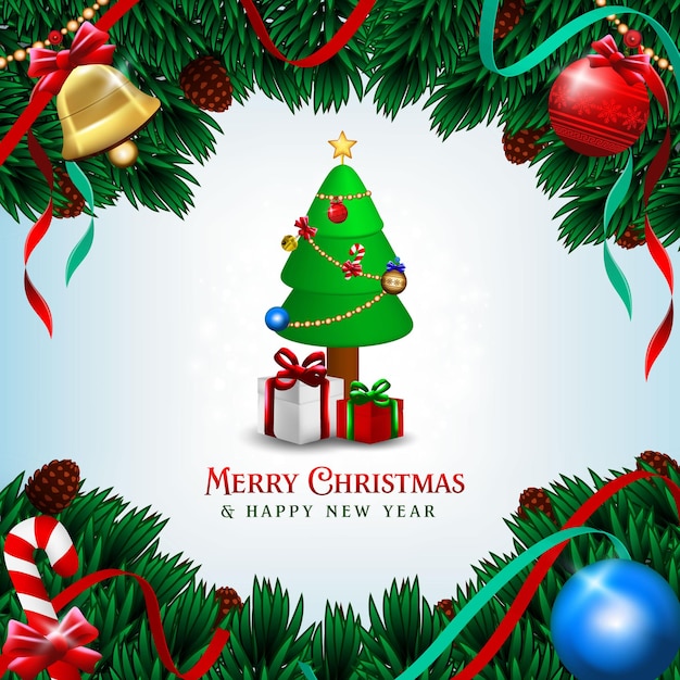 Merry christmas and new year template design