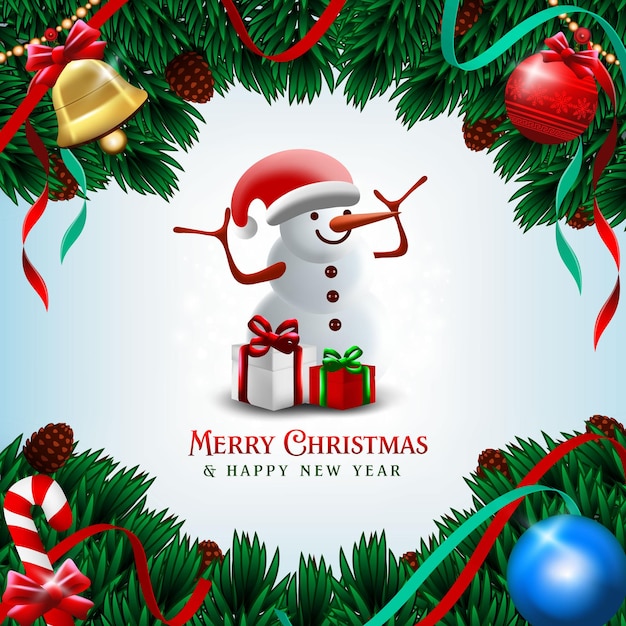 Merry christmas and new year template design