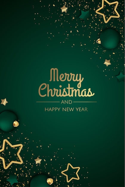 Merry Christmas Party invitation Happy New Year card Decoration Winter background Seasonal holidays